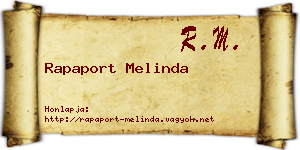Rapaport Melinda névjegykártya